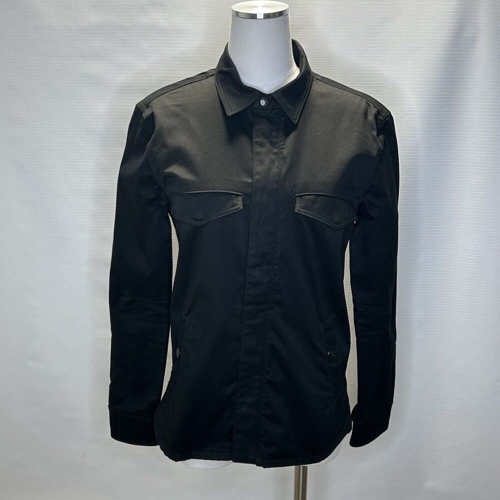 Monadic Mens Cargo Jacket Size Small Black Full Zip Shacket